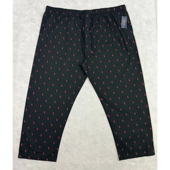 Polo Ralph Lauren Black Red Pony All Over Sleepwear Pajama Pants Size 4X NWT - Picture 3 of 14